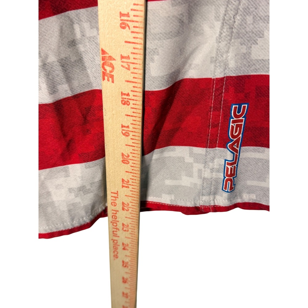 Pelagic Board Shorts Size 38 Fish Flag American Flag Fishing Trunks Patriotic - Picture 6 of 12